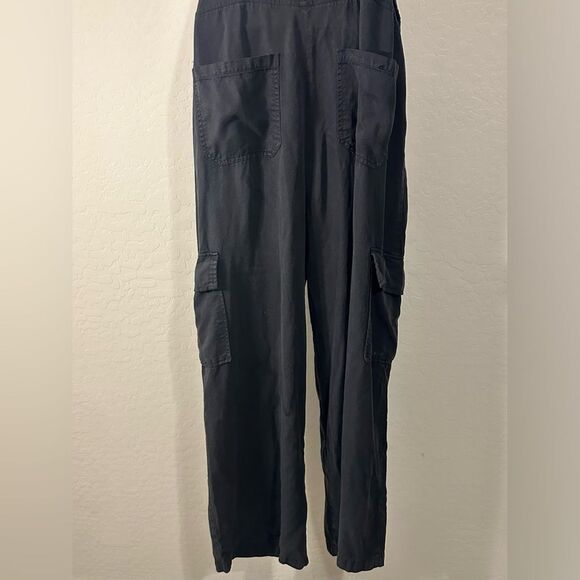 RISEN wide leg cargo overalls in‎ black Size Large - Picture 8 of 11